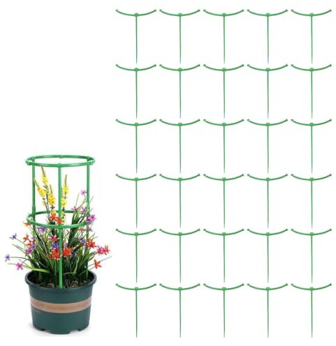 SUJEBKC tuteur plante grimpante,100pcs 16ème étage Anneau De Support De Plantes,Supports pour Cages,Doit Être Assemblé,support plante grimpante,tuteur plante interieur,Stand De Plantes en Pot