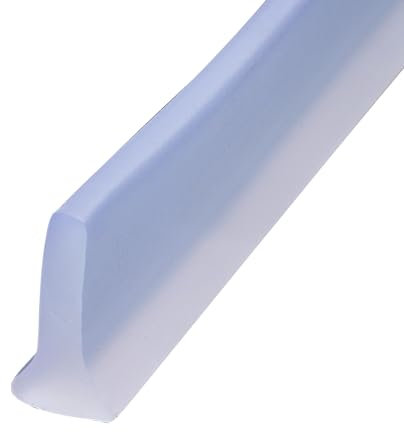 Autoadesivo per doccia, 3 cm di altezza, a forma di T, barriera all'acqua per pavimento della doccia, per separazione a umido e secco, soglia per doccia (trasparente, 5 m)