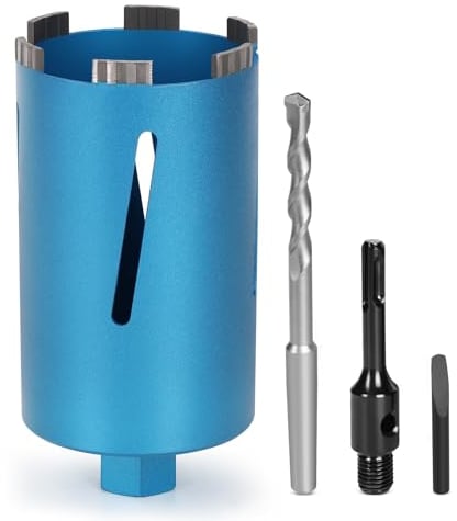 Punta diamantata M22 per trapano a corona con turbo, incl. SDS-Plus, diametro 102 mm, lunghezza totale 200 mm, trapano a secco a umido per calcestruzzo