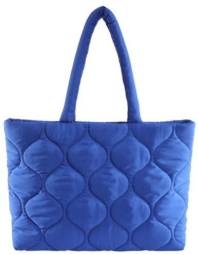 Makukke Puffer Tote Bag Aesthetic Gesteppte Tasche Damen Umhängetasche Groß Shopper Stepptasche Tasche Schultertaschen für Arbeit Büro Reisen Einkaufen Schule