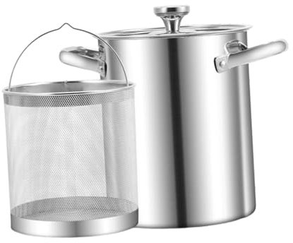 Sharplace Frittiertopf, Kleiner Kochtopf mit Korb, Multifunktions-Kochgeschirr, Öl-Frittierpfanne, Spargeltopf zum Braten, Suppe, Spaghetti