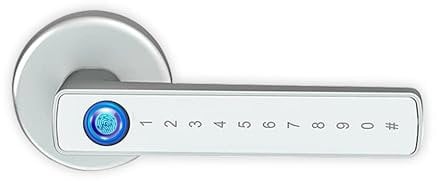 Türschloss Fingerabdruck, Smart Lock, Elektronisches Türschloss - Für Türen mit einer Stärke von 38-60 mm - smartes türschloss - Per App gesteuert - Door Lock USB-aufladbarer - Silber