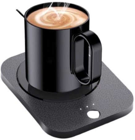 Chauffe-tasse à café, chauffe-tasse à café, chauffe-tasse pour bureau, tasse à café chauffante, contrôle à 3 vitesses, tasse à café auto-chauffante alimentée par USB pour la (Black)