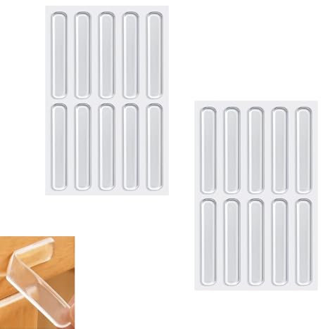 Bandes de Pare-Chocs Adhésives,20 Pcs Tampons de Protection Transparents Pare-Chocs de Porte D'armoire en Silicone Butee de Porte Adhesive pour Armoires de Meubles,Cuisine,Salle de Bain,Bureau