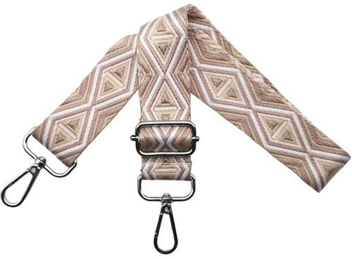 Omxyinma Verstellbarer Schultergurt für Taschen Taschengurte zum Wechseln, Umhängegurt für Taschen, Schulterriemen 3.8cm Breite mit Silber Karabiner Taschenband für Damen Handtaschen, Rosa, M3