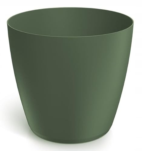 DomoDomo Blumentopf & Übertopf Dunkelgrün Matt 17,8x16,4 cm – Dekorativer Kunststoff-Pflanztopf Mate