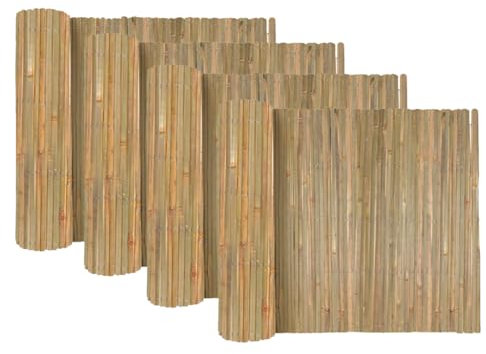 Lot de 4 Canisse en Bambou, Brise-Vue clôture de Jardin décorative extérieure, Protection Contre Le Vent et Le Soleil - Hauteur 100 x Longueur 300 cm