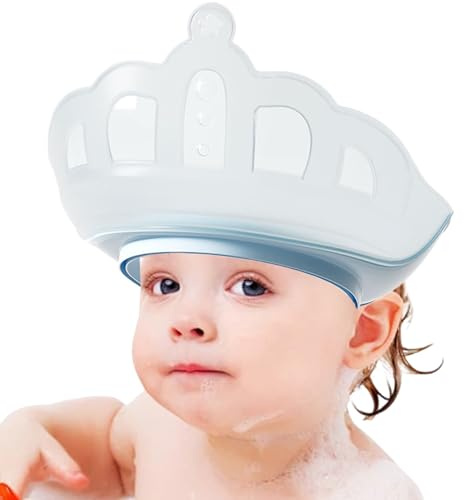 Bath Visor for Toddler, Toddler Hair Washing Shield Hat, PP Crown-Shaped Shampoo Shield, Eye and Ear Protection Accessories, Comfortable Fit for Children, Girls, Family, and Friends, 22x22x13cm