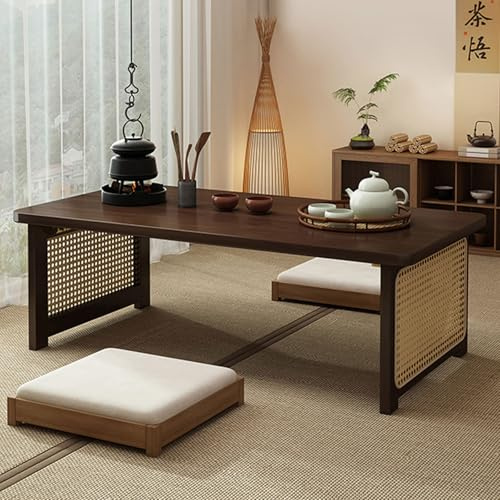 Onxyrbyte Japanischer Tisch niedrig,Tatami-teetisch,Moderners japanischer niedriger klappbarer couchtisch,Schwebender Fenster-Balkontisch,Für Meditation,Sitzen auf dem Boden,spirituelle Praktiken