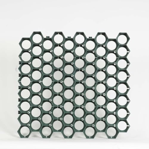 Griglia Salvaprato 60x56x4 cm Made in Italy - in Plastica a Celle Larghe, Prato Carrabile e Calpestabile - Supporta Passaggio Automobili - Set Stabile, Antiscivolo e Resistente (Kit da 25)