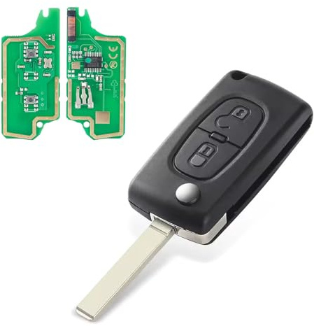Heart Horse Llave para Peugeot Partner 308 Mando a Distancia 2 Botones con Hoja VA2 433 MHz Chip ID46 PCF7961 Plegable para Peugeot 107 207 307 308 407 607 Citroen C2 C3 C4 C5 C6 C8 CE0536
