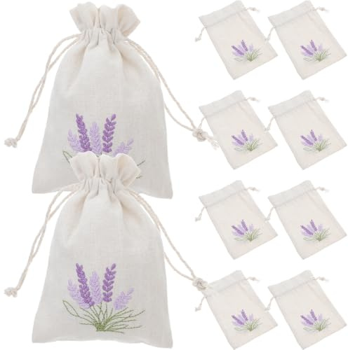 10 Pcs Empty Cotton Lavender Sachet Bags 5.51 x 3.94 In – Breathable for Dried Flowers & Fragrance Storage, Drawstring Closure for Secure Reuse – for Wardrobes, Drawers, Closets, DIY Potpourri, Weddin