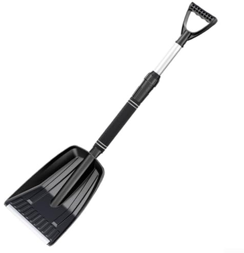 Gdfnmogo Robuste Schneeschaufel mit vergrößertem ABS- und Aluminiumlegierungsblatt, verstellbarer 71–86 cm Griff mit rutschfestem EVA-Griff für effiziente Schneeräumung, abnehmbar