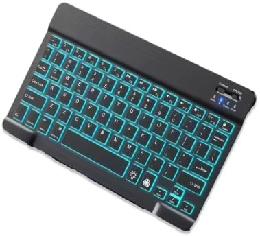Ensemble clavier et souris RVB Bluetooth, mini kit rechargeable sans fil pour tablette iPad, 25,4 cm, 7 modes de rétroéclairage de couleur