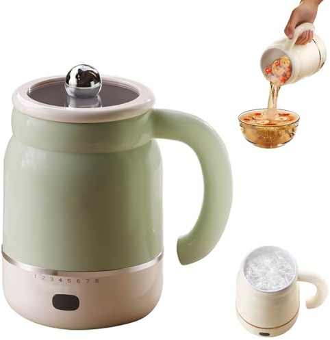 Multifunctional Portable Electric Cooking Mug,Multi-Preserving Electric Stew Mug, Adjustable Temperature & 24H Keep-Warm,for Soup/Noodles/Travel/Office (a-Tea strainer-green)