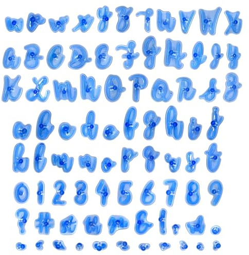 Fondant Letter Cutters, 83-Piece Letter Stamps for Clay and Cookie Decorating, Personalised Cookie Stamp Set with Edible Letters for Cakes, Ideal for Home Baking and Creative Projects