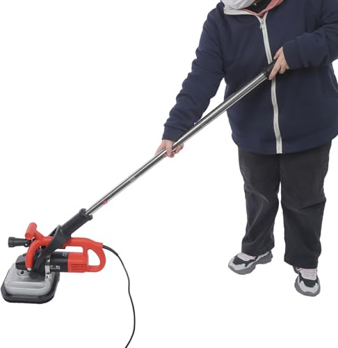 Ponceuse Béton 4 Têtes 3800W 5000 tr/min 6 Vitesses - Meuleuse Sol Diamant Professionnelle Manche Long 130cm Inox - Rectifieuse Polisseuse 220V pour Béton Marbre Granit