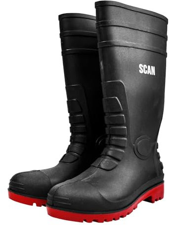 Scan SCAFWWELL12 Industrial Work Safety Wellington Boots Steel Toe Cap- Size 12