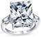 Art Deco Stil .925 Sterling Silber Großer 10CT Rechteck AAA CZ Zirkonia Brillantschliff Statement Verlobungsring Baguette-Seitensteine