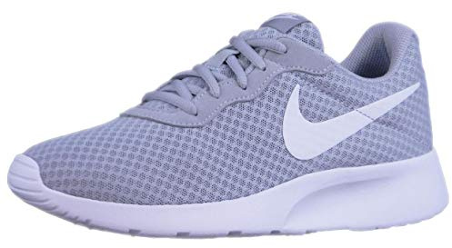 Nike Womens Tanjun Running Sneaker Wolf Grey/White 8