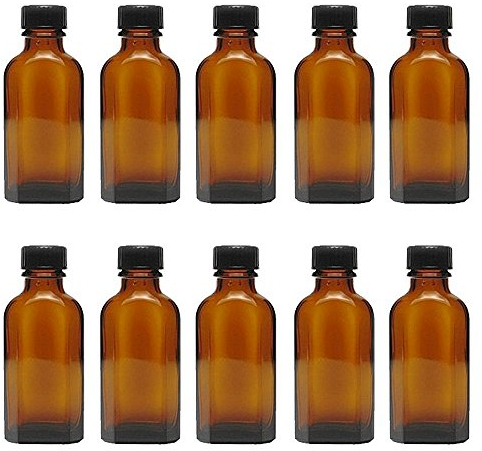Viva Haushaltswaren 10 botellas medicinales en botellas de farmacia de cristal marrón con etiquetas de 50 ml