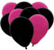 Sachsen Versand 50 -schwarz-pink- metallic- Luft-Ballons glänzend-metall-Feier-Deco-Geburtstag-Fete-Helium-geeignet EU Ware