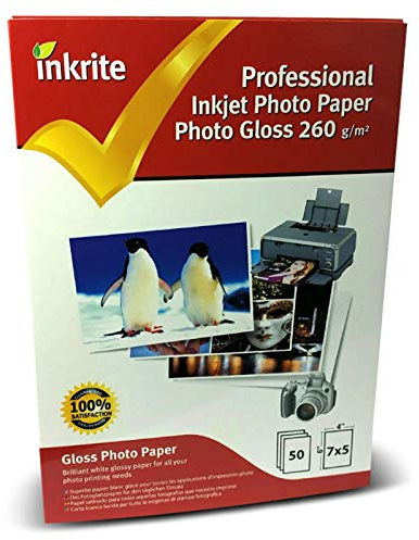 Inkrite Professional Paper Photo Gloss 260gsm 13cm x 18cm (5x7) (50 sheets)