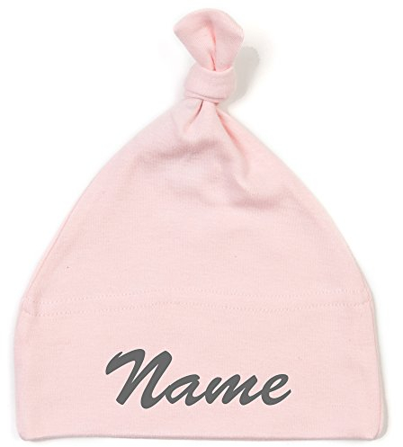 Schnoschi Babymütze in rosa mit Namen hochwertig Bestickt/gestickt