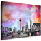 Köln Wandbild - 120 x 80 cm Querformat Bild - Leinwand mit Rahmen (Leinwandbild) Städte Kunstdrucke Skyline, Turm, Brücke Wanddeko St-01-20