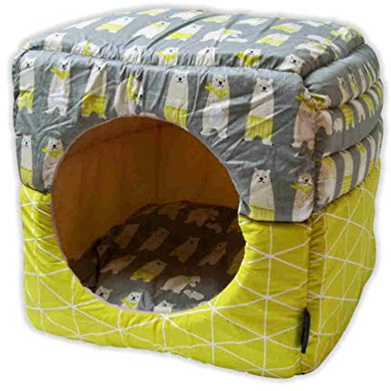 Danzetta Katzenhöhle 2 in 1 Kuschelhöhle für Katzen Regal Haus Schlafplatz Rückzugsort Design Katzenhaus 4004