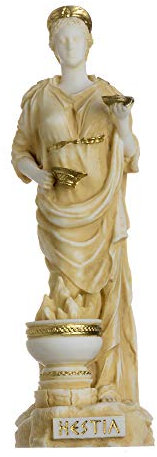 Hestia Göttin des Herdes Der Hausfamilie Und Der Staat Statue In Goldton 17 cm
