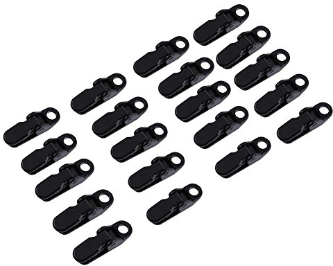 Vikye 20 Stück/Bag Trap Clips, Black Jaw Tent Snaps Camping Clamp Clips Zelt Festziehen für den Außenbereich Camping Farming, Tarp Markisen Clamp Set