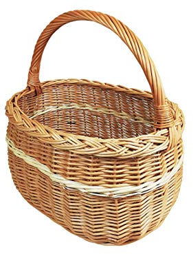 Weidenkorb, Einkaufskorb, Obst- oder Gemüsekorb, Pilzkorb, Picknickkorb 40 x 27 / H 23/40 cm