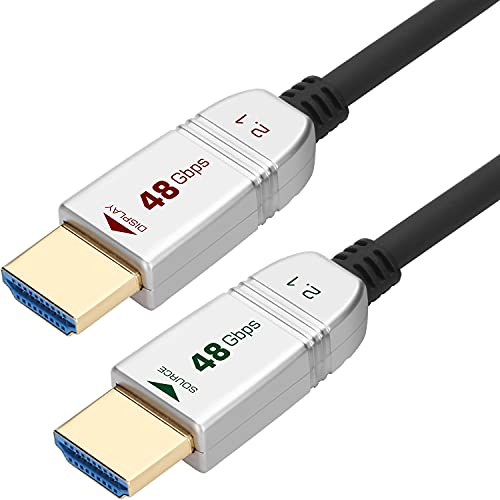 FeizLink 8K HDMI Fibra Optica 12M, Cable HDMI 2.1 48Gbps Alta Velocidad, Suporta 8K@60Hz 4K@120Hz HDR10 eARC Dolby HDCP 2.3, Compatible con Blu-ray/TV Box/HDTV/Projektor/Consola Juegos/AVR