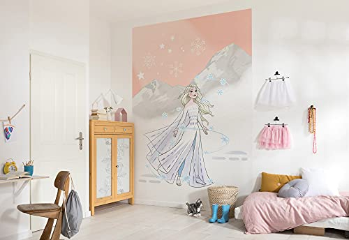 Komar Disney Vlies Fototapete - Frozen Winter Magic - Größe: 200 x 280 cm (Breite x Höhe) - Elsa, Mädchenzimmer, Kindertapete, Kinderzimmer, Tapete - IADX4-041