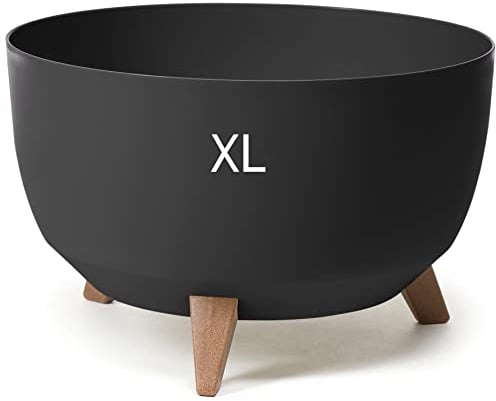 Blumentopf XL mit Füßen aus Kunststoff Schale mit Einsatz, Farbe: Schwarz, H: 27 cm, D: 47 cm