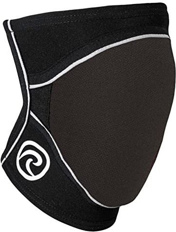 Rehband PRN Knieschoner, Kniebandage Neopren 7 mm für Damen & Herren, rutschfester & hochbelastbarer Knieschützer für Volleyball, Handball & Hallensport, Farbe:Schwarz, Größe:L, Seite:Links