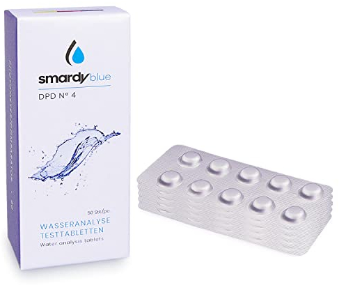 smardy 50 Pastillas de Prueba DPD4 (Oxígeno Activo) para Fotómetro, Medidor de Agua Electrónico