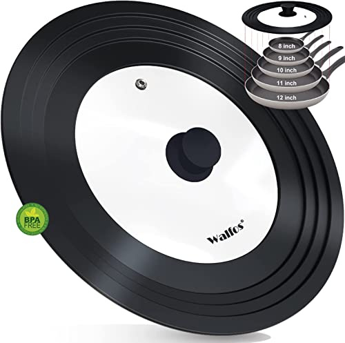 Walfos Universal-Pfannendeckel – Topfdeckel für Töpfe, Pfannen und Bratpfannen, passend für Kochgeschirr mit einem Durchmesser von 20.3 cm bis 30.5 cm, BPA-frei (1 Stück)