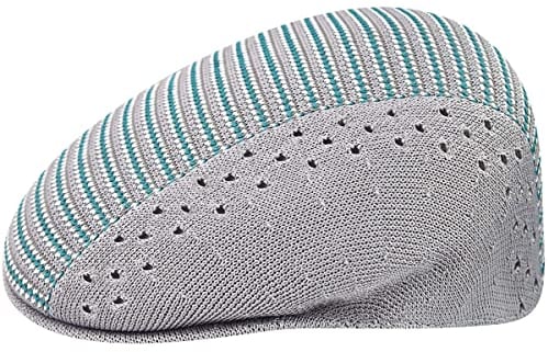Kangol Preppy Vent 504 Flatcap Schirmmütze Schiebermütze (M (56-57 cm) - grau)