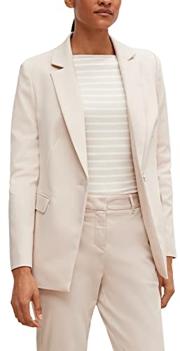 comma Taillierter Blazer aus Baumwollmix beige 40
