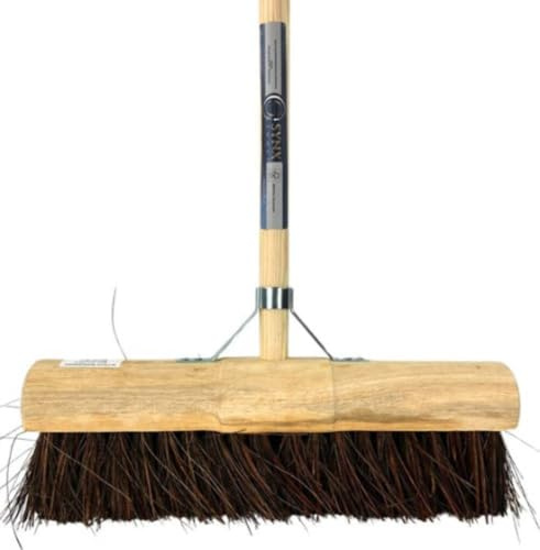 Synx Tools Prof City Escoba 45 cm Incl. Mango 150 cm - Escoba de Calle/Escoba de Ciudad - Fibras Naturales duras - Escoba de jardín
