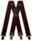 Olata Extra Breite Herren Hosenträger X-Form Metall Clip mit Schwarz Leder – 5 cm. Schwarz/Rot (Schwarz Clips)