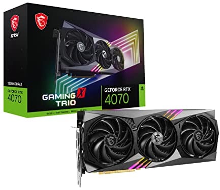 MSI Gaming GeForce RTX 4070 Carte graphique 12 Go GDRR6X 192 bits HDMI/DP Nvlink TORX Fan 4.0 Ada Lovelace Architecture (RTX 4070 Gaming X Trio 12G)