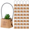 Fulmoon Geschenktüten für Hochzeiten, mit Kunststoffgriffen, Kraftpapier, Sukkulenten, Geschenkbox, Körbe, Partyzubehör für Babypartys, Braun, 40 Stück