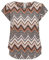 ONLY Damen Einfarbige Kurzarm Bluse Basic Rundhals Ausschnitt Blusen T-Shirt Blouse Oberteil ONLVIC, 15161116,Cloud Dancer/AOP:Arabian Zigzag,36