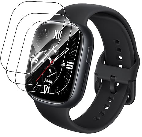 MEMELOKA Protection Écran pour Honor Watch 4, 3 Pièces [Anti-Rayure] TPU Flexible Protecteur d’écran avec Couverture Complète, Sans Bulles et Haute Sensibilité Tactile