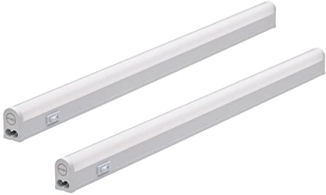 Oktaplex 2er Set Riga LED Unterbauleuchte Küche 54 cm neutralweiß 4000K Lichtleiste erweiterbar Unterschrankleuchte 840 Lumen 8,8 W 230 V mit Schalter
