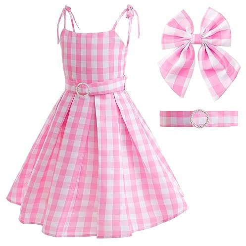 Atorcher Robe rose pour femme – Robe de déguisement pour enfants – Robe de costumade – Robe de poupée pour tout-petits – Tenue d'Halloween pour enfants