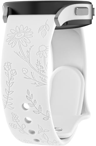 Vancle Armband für Amazfit GTS 4 Mini Armband/GTS 2 Mini/GTS 3 /GTS 2e/ GTR mini, 20mm Silikon Sport Armbänder Floral Gravierte Ersatz Uhrenarmband für Amazfit Bip 3 / Bip 3 Pro/Bip lite/Bip U Pro